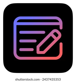 Icono de vector de copywriting editable. SEO, marketing, negocios. Parte de una gran familia de iconos. Perfecto para interfaces web y aplicaciones, presentaciones, infografías, etc