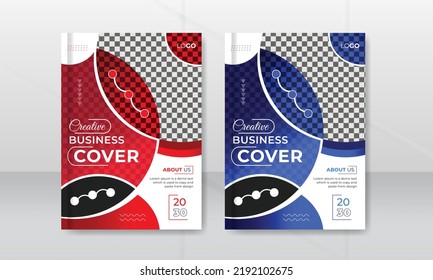 Editable Corporate annual report a4 layout or promotional abstract magazine book cover background presentation template