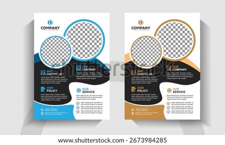 Editable Corporate Business Flyer Template. Modern Minimal Geometric Layouts for Marketing, Poster, Brochure and Advertising. 