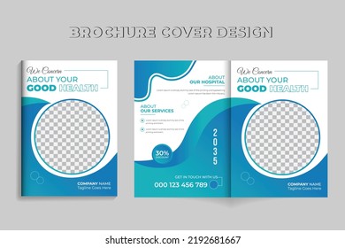 Editable Corporate and creative healthcare medical cover, back page a4 template design annual report and brochure design, unique flyer, leaflets decoration for printing and presentation vector .