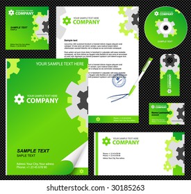 Editable corporate Identity template 2:  blank, card, pen, cd, note-paper, envelope