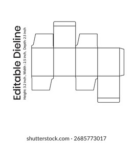 Embalaje de cosméticos editables Plantilla de línea para caja y contenedor de producto, diseño de Vector profesional adecuado para impresión y marca.