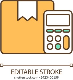 Editable cost of the move icon representing moving service, isolated vector, multicolor thin line illustration.