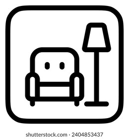 Editable couch, furniture vector icon. Property, real estate, construction, mortgage, interiors. Part of a big icon set family. Perfect for web and app interfaces, presentations, infographics, etc