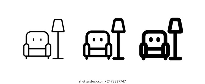Editable couch, furniture vector icon. Property, real estate, construction, mortgage, interiors. Part of a big icon set family. Perfect for web and app interfaces, presentations, infographics, etc