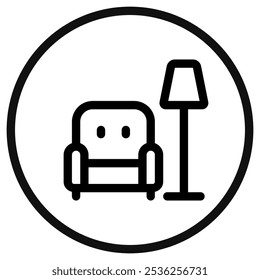 Sofá editable, icono de Vector de muebles. Propiedad, bienes raíces, construcción, hipoteca, interiores. Parte de una gran familia de iconos. Perfecto para interfaces de Web y App, presentaciones, infografías, etc