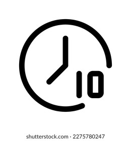Editable countdown timer 10 seconds vector icon. Part of a big icon set family. Perfect for web and app interfaces, presentations, infographics, etc