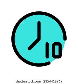 Editable countdown timer 10 seconds vector icon. Part of a big icon set family. Perfect for web and app interfaces, presentations, infographics, etc