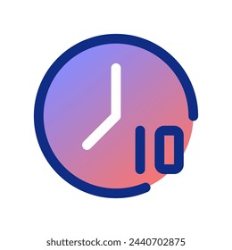 Editable countdown timer 10 seconds vector icon. Part of a big icon set family. Perfect for web and app interfaces, presentations, infographics, etc