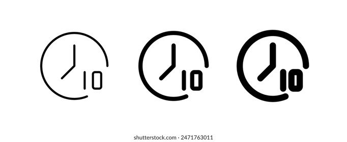 Icono de Vector de 10 segundos del temporizador de cuenta atrás editable. Parte de una gran familia de iconos. Perfecto para interfaces de Web y App, presentaciones, infografías, etc