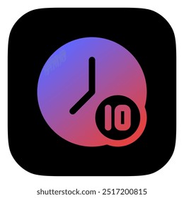 Temporizador de cuenta regresiva editable Icono de Vector de 10 segundos. Parte de una gran familia de iconos. Perfecto para interfaces de Web y App, presentaciones, infografías, etc