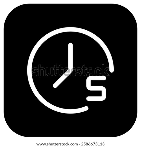 Editable countdown timer 5 seconds vector icon. Part of a big icon set family. Perfect for web and app interfaces, presentations, infographics, etc