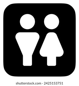 Editable couple, unisex restroom vector icon. Part of a big icon set family. Perfect for web and app interfaces, presentations, infographics, etc