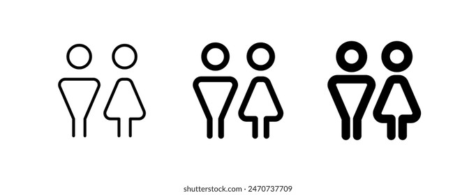 Pareja editable, icono de Vector de baño unisex. Parte de una gran familia de iconos. Perfecto para interfaces de Web y App, presentaciones, infografías, etc