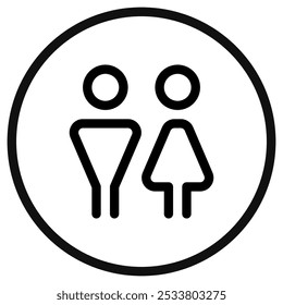 Editable couple, unisex restroom vector icon. Part of a big icon set family. Perfect for web and app interfaces, presentations, infographics, etc