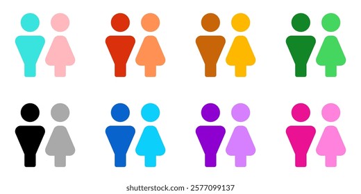 Editable couple, unisex restroom vector icon. Part of a big icon set family. Perfect for web and app interfaces, presentations, infographics, etc