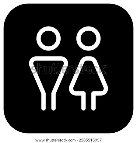 Editable couple, unisex restroom vector icon. Part of a big icon set family. Perfect for web and app interfaces, presentations, infographics, etc