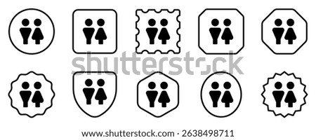 Editable couple, unisex restroom vector icon. Part of a big icon set family. Perfect for web and app interfaces, presentations, infographics, etc