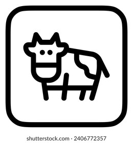Editable cow, cattle, bull vector icon. Animal, farm, livestock. Part of a big icon set family. Perfect for web and app interfaces, presentations, infographics, etc