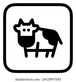 Editable cow, cattle, bull vector icon. Animal, farm, livestock. Part of a big icon set family. Perfect for web and app interfaces, presentations, infographics, etc