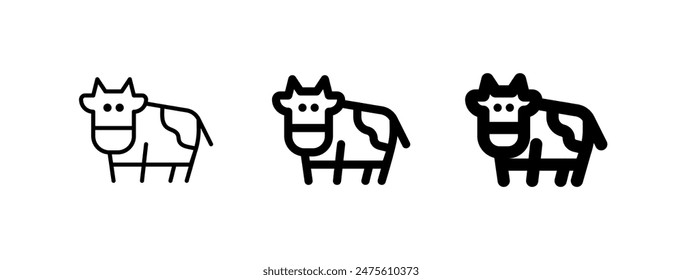 Editable cow, cattle, bull vector icon. Animal, farm, livestock. Part of a big icon set family. Perfect for web and app interfaces, presentations, infographics, etc