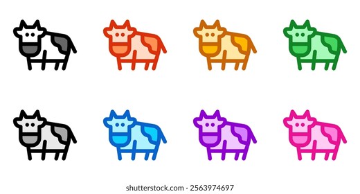 Editable cow, cattle, bull vector icon. Animal, farm, livestock. Part of a big icon set family. Perfect for web and app interfaces, presentations, infographics, etc