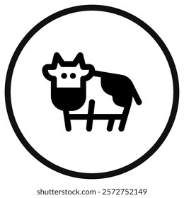 Editable cow, cattle, bull vector icon. Animal, farm, livestock. Part of a big icon set family. Perfect for web and app interfaces, presentations, infographics, etc