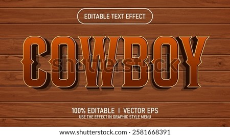 editable cowboy vector text effect with modern style design
