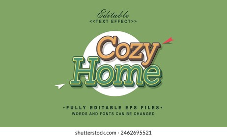 editable cozy home text effect.typhography logo