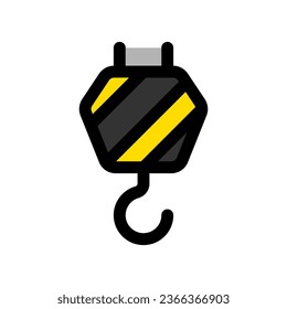 Editable crane hook, cable, lifting, loading vector icon. Construction, tools, industry. Part of a big icon set family. Perfect for web and app interfaces, presentations, infographics, etc