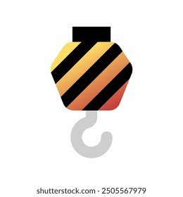 Editable crane hook, cable, lifting, loading vector icon. Construction, tools, industry. Part of a big icon set family. Perfect for web and app interfaces, presentations, infographics, etc