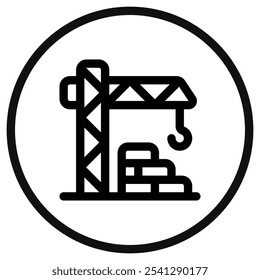 Torre de grúa editable, arquitectura, maquinaria, icono de Vector de construcción. Construcción, herramientas, industria. Parte de una gran familia de iconos. Perfecto para interfaces de Web y App, presentaciones, infografías, etc