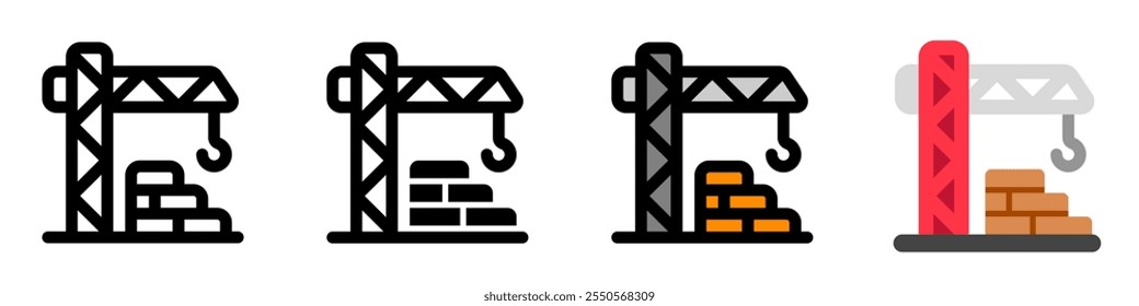 Editable crane tower, architecture, machinery, building vector icon. Construction, tools, industry. Part of a big icon set family. Perfect for web and app interfaces, presentations, infographics, etc