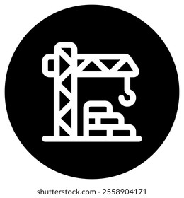 Editable crane tower, architecture, machinery, building vector icon. Construction, tools, industry. Part of a big icon set family. Perfect for web and app interfaces, presentations, infographics, etc