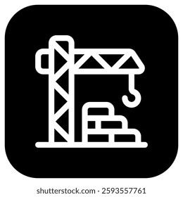 Editable crane tower, architecture, machinery, building vector icon. Construction, tools, industry. Part of a big icon set family. Perfect for web and app interfaces, presentations, infographics, etc