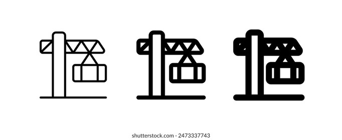 Editable crane tower vector icon. Property, real estate, construction, mortgage, interiors. Part of a big icon set family. Perfect for web and app interfaces, presentations, infographics, etc