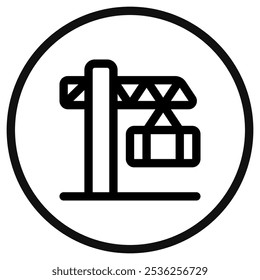 Ícone de vetor de torre de guindaste editável. Propriedade, imobiliário, construção, hipoteca, interiores. Parte de uma grande família de conjuntos de ícones. Perfeito para interfaces web e app, apresentações, infográficos, etc