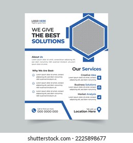 Plantilla de vector de diseño de volante comercial de marketing corporativo creativo y editable