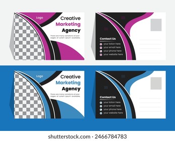 
Editable creative corporate Postcard Design vector. Modern business postcard design template.
