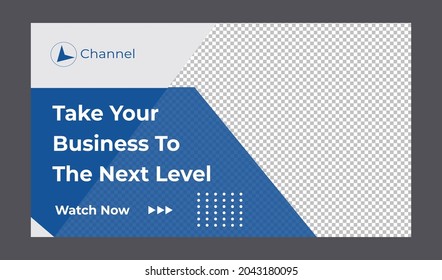 Editable Creative corporate social media web banner and thumbnail template | live stream video thumbnail for marketing agency | video thumbnail