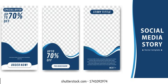 Editable Creative Social Media Instagram Story Vector Template For Finance, Trust Business Or Promotion Purpose With Blue White Color.