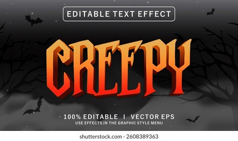 editable creepy vector text effect with modern style design