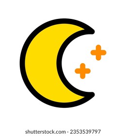 Editable crescent moon and stars vector icon. Part of a big icon set family. Perfect for web and app interfaces, presentations, infographics, etc