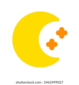 Icono de luna creciente editable y estrellas de Vector. Parte de una gran familia de iconos. Perfecto para interfaces de Web y App, presentaciones, infografías, etc