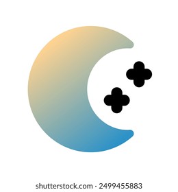 Editable crescent moon and stars vector icon. Part of a big icon set family. Perfect for web and app interfaces, presentations, infographics, etc