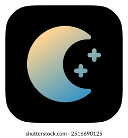 Editable crescent moon and stars vector icon. Part of a big icon set family. Perfect for web and app interfaces, presentations, infographics, etc