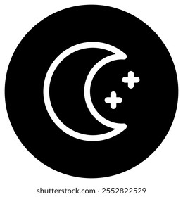 Editable crescent moon and stars vector icon. Part of a big icon set family. Perfect for web and app interfaces, presentations, infographics, etc