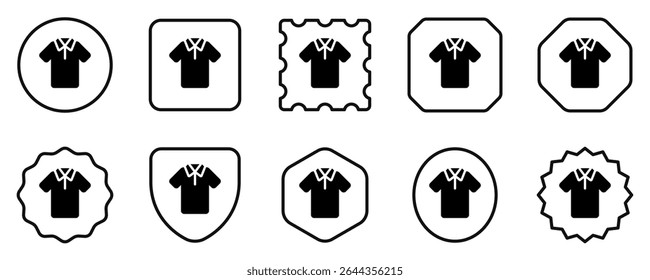 Editable crew shirt vector icon. Clothing, fashion, apparel. Part of a big icon set family. Perfect for web and app interfaces, presentations, infographics, etc