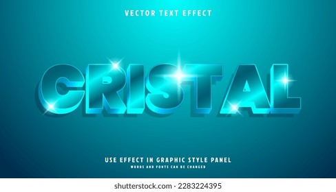 Editable Cristal Text Effect with blue background