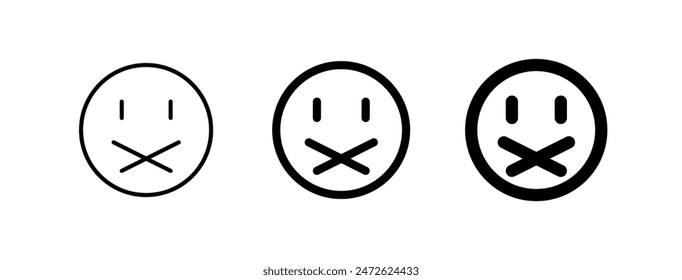 Editable cross mouth, mute, silent vector icon. Part of a big icon set family. Perfect for web and app interfaces, presentations, infographics, etc